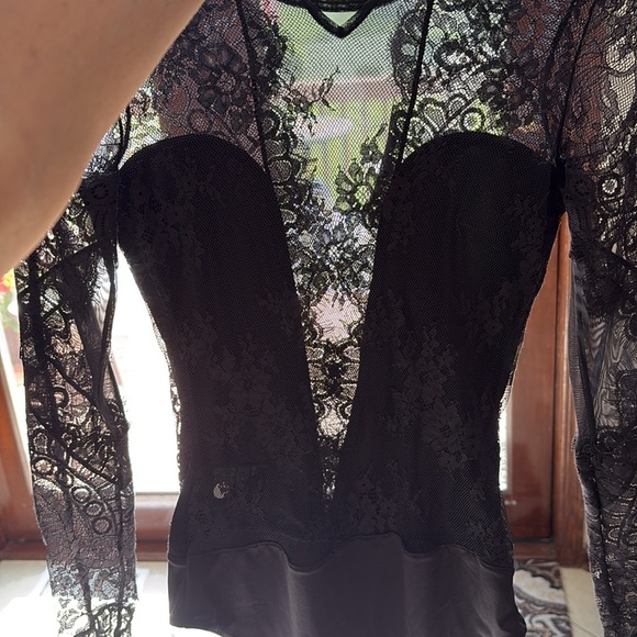 H&M Black Lace mesh sheer bodysuit Chemise ELEGENT sexy cocktail party size 2 - Picture 16 of 16
